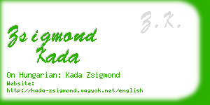 zsigmond kada business card